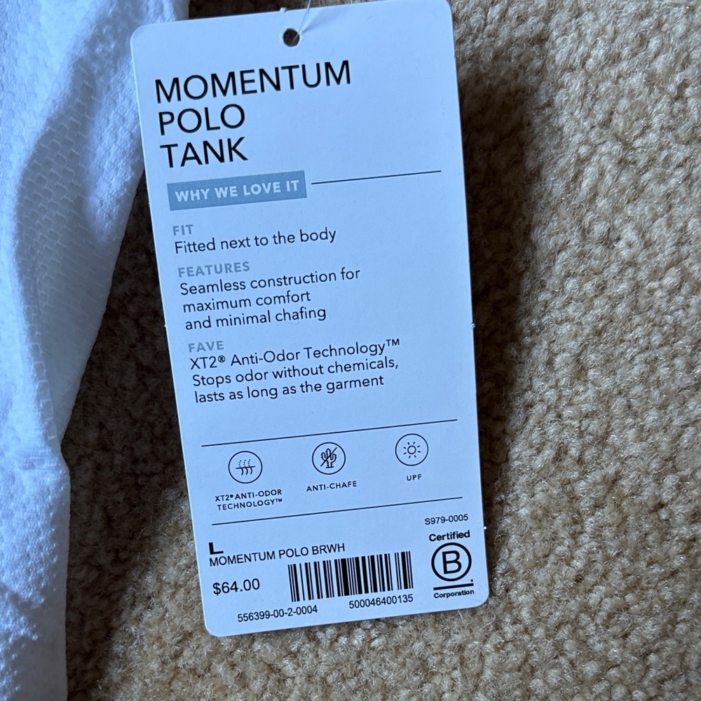 Athleta White Sleeveless Zip-Front Tank with Black Trim - Picture 4 of 5